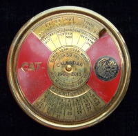 Rare CAT (Civil Air Transport) Airlines 50 Year Calendar Brass Paperweight Circa 1966