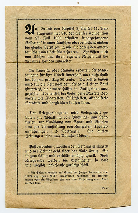 Scarce WWII "Safe Conduct" Leaflet Dropped on German Soldiers by US & UK Fliers