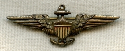 Rare Sterling WWII US Navy Sweetheart Wing by Trifari