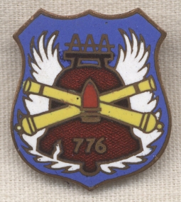 Rare WWII Theatre-Made US Army 776th Anti-Aircraft Artillery DI