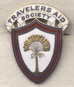 Rare WWI-Period Travelers Aid Society Member Badge