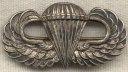 Real WWII English-Made US Army D-Day Paratrooper Badge by J.R. Gaunt