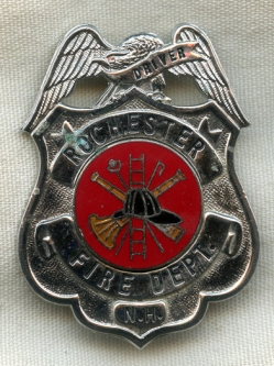 Nice Full-Size Rochester, New Hampshire Fire Department Driver Badge