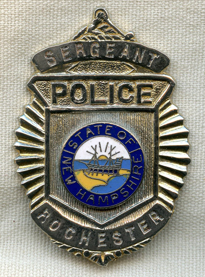1980's Rochester, NH Police Sergeant Shirt Size Badge