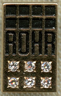 1980s - 1990s ROHR Industries Aircraft 30 Year Long Service Pin 10K Gold w/6 Diamonds