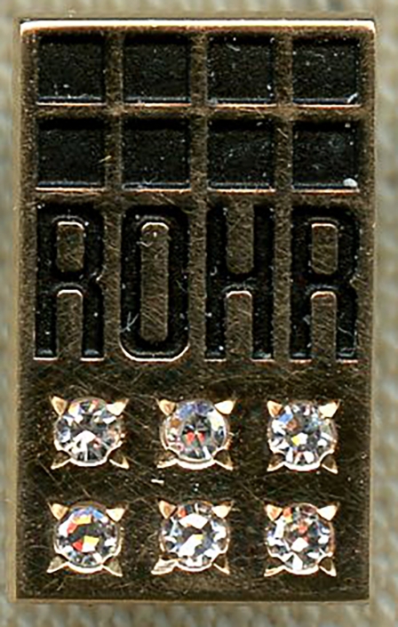 1980s - 1990s ROHR Industries Aircraft 30 Year Long Service Pin 10K Gold w/6 Diamonds