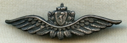 WWII Royal Norwegian Air Force Pilot Wing in Sterling Silver by Roden Bros. of Toronto