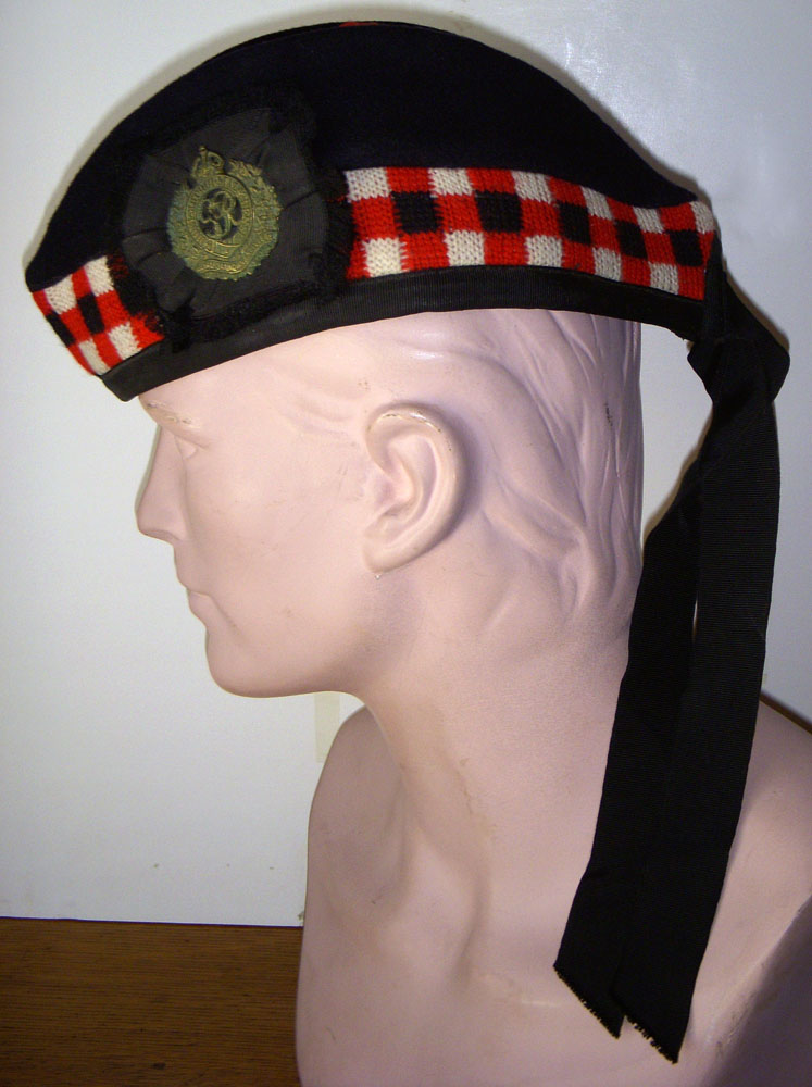 WWII Canadian Scottish Regiment Glengarry Cap with WWII RCE Hat Badge 