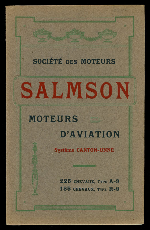 French WWI Aircraft Engine Book by Société des Moteurs Salmson Profusely Illustrated Flying