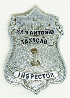 Rare 1940's - 50's San Antonio Texas Police Department. Taxicab Inspector #1 Bage