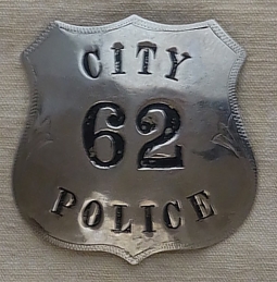 Classic & Iconic Old West San Antonio TX 1890's City Police Badge #62.