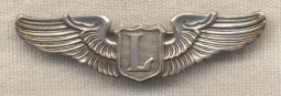 Scarce WWII US AAF Shirt-Size Liaison Pilot Wing in Sterling by Meyer