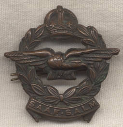 Scarce WWII South African Air Force (SAAF) Cap Badge