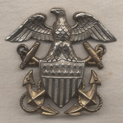 Scarce WWII US Navy Officer Hat Badge by Blackinton