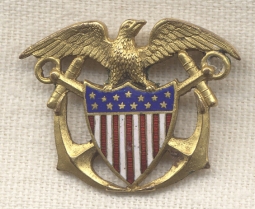 Scarce US Shipping Board Cap or Collar Insignia Circa WWI or Earlier