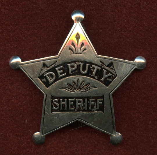 DEPUTY SHERRIFF LAW Metal Enamel Pin Badge SILVER POLICE OFFICER,WILD WEST 