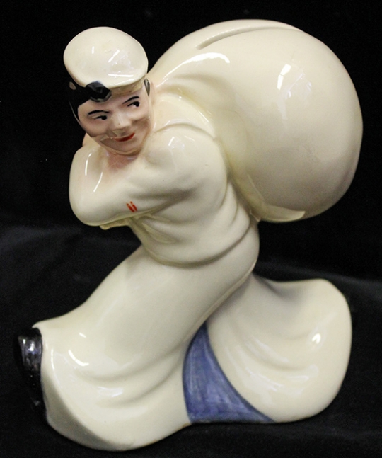 Great WWII Vintage Figural Sailor Bank from Seamen's Bank for Savings