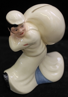 WWII Seaman's Bank for Savings Figural Sailor Bank w/ Full Cork Bottom & Closure