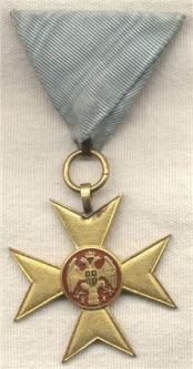 Serbian Baltic War Period (1912) Cross of Charity in Gilt Silver