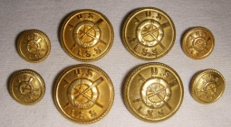 1900's - 1910's Set of Eight US Life Saving Service Uniform Buttons