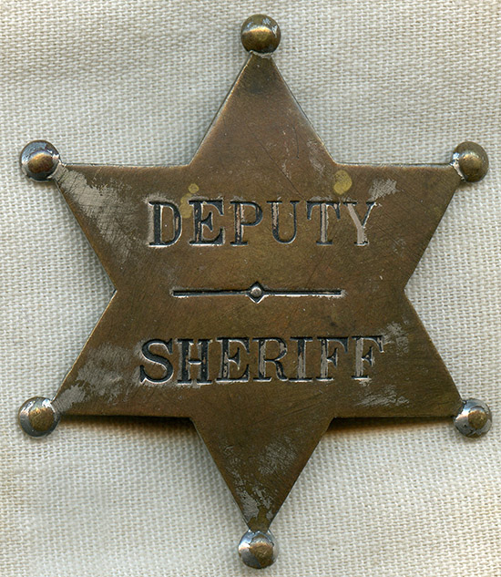 Wonderful 1870’s-80’s Old West Deputy Sheriff 6 Pt. Star Badge by Adams St. Louis: Flying Tiger ...