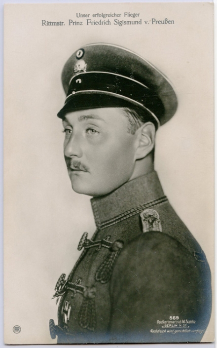 WWI "Sanke" Card of Prince Friedrich Sigismund of Prussia, Fighter Pilot