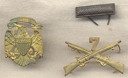 3-Piece Set of Spanish American War-era Infantry Officers Insignia