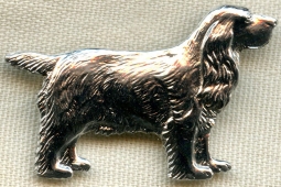Vintage 1950's Sterling Silver Springer or Cocker Spaniel Brooch in Excellent Condition