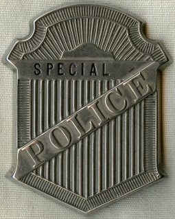 Ca. 1900 'Stock' Special Police Arched Radiator Badge with Great Spencer Maker's Mark