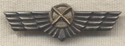 Beautiful Spanish-Made Civil War Period (Ca. 1936) Republican Pilot Wing in Silver & Gold