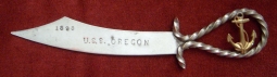 Spanish-American War "Trench Art" Letter Opener from USS Oregon 1898