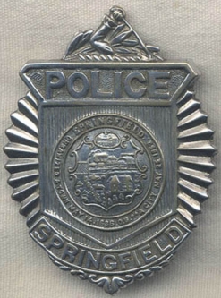 Numbered Circa 1930s Springfield, Massachusetts Police Badge