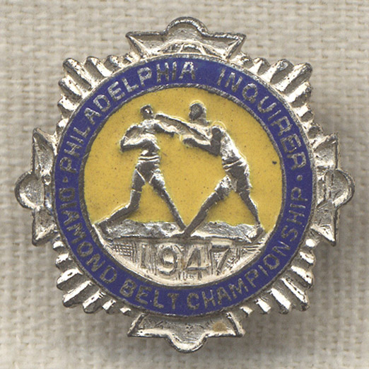 Vintage 1947 Philadelphia Inquirer Diamond Belt Championship Boxing Sterling Lapel Pin