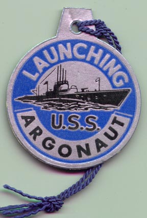 WWII Submarine Launch Tag for the USS Argonaut SS-475