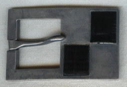 Mid - Late 1950s HEAVY 925 Mexican Enameled Silver Belt Buckle from TAXCO