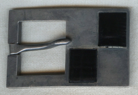 Mid - Late 1950s HEAVY 925 Mexican Enameled Silver Belt Buckle from TAXCO