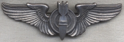 WWII US Army Air Forces Bombardier Wing in Sterling Bell Pattern