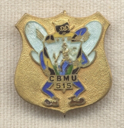 Sterling WWII 515th Mobile Construction Battalion "Seabees" Pin