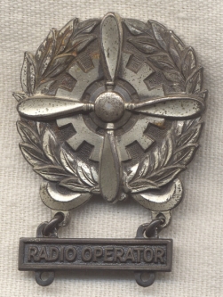 Sterling WWII USAAF Radio Operator Special Badge