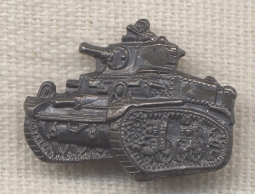 Early WWII Home Front War Worker American Car & Foundry US Army TANK Lapel Pin in Sterling Silver