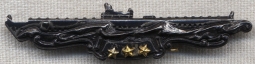 Sterling WWII US Navy Submarine Combat Patrol Badge by Amico