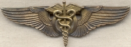 Stunning Circa 1943 1st Type USAAF Flight Surgeon Wing in Gilt Sterling by Balfour