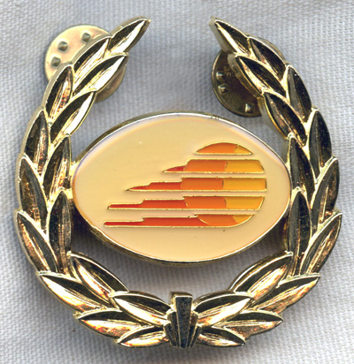 1990s Sunrise Aviation Pilot Hat Badge