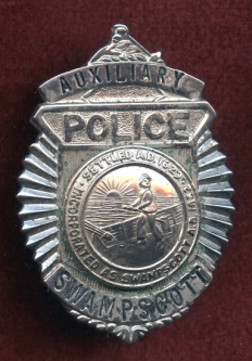 1950's Swampscott, Massachusetts Auxiliary Police Shirt Size Badge