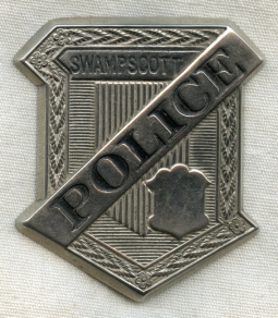 Beautiful Minty 1900 Swampscott, Massachusetts Police Radiator Type Badge by S. M. Spencer
