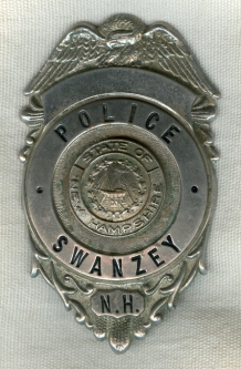 Early 1950s Swanzey, New Hampshire Police Badge