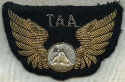 Nice, Scarce Trans Alaskan Airlines Pilot Hat Badge Circa Early 1950's