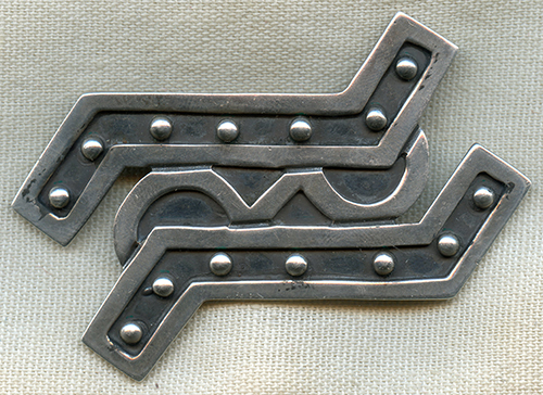 Cool 1955 Dated TAXCO 925 Silver Brooch Large & Heavy Signed by APA