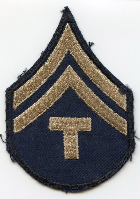 Single WWII US Army Rank Stripes for Technician 5th Grade Embroidered on Twill Used
