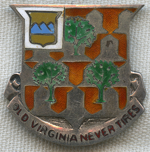 Sterling WWII 318th Infantry Reginemt 80th Division US Army DI by Dondero